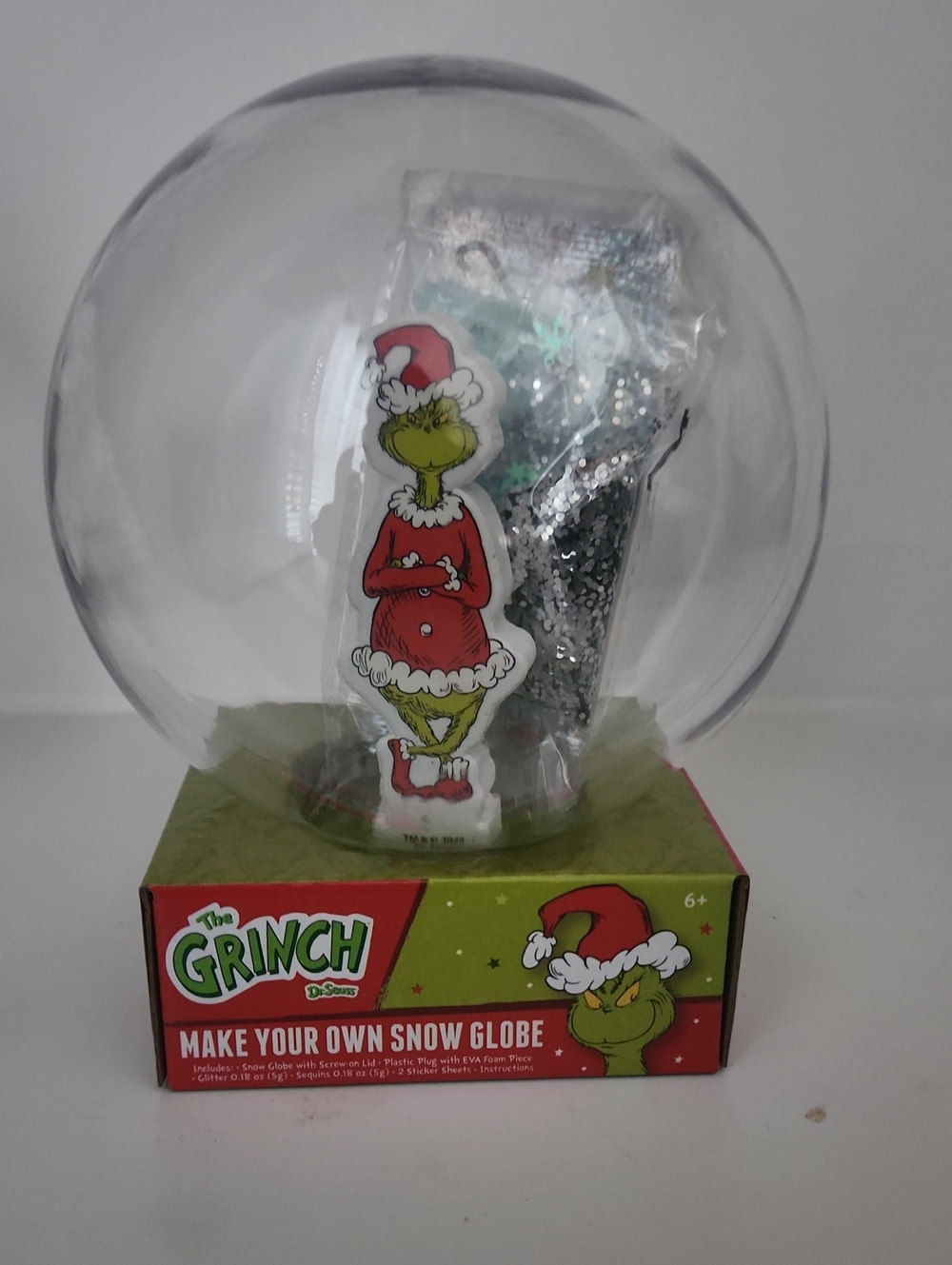 The Grinch Make Your Own Snow Globe - Green and Red